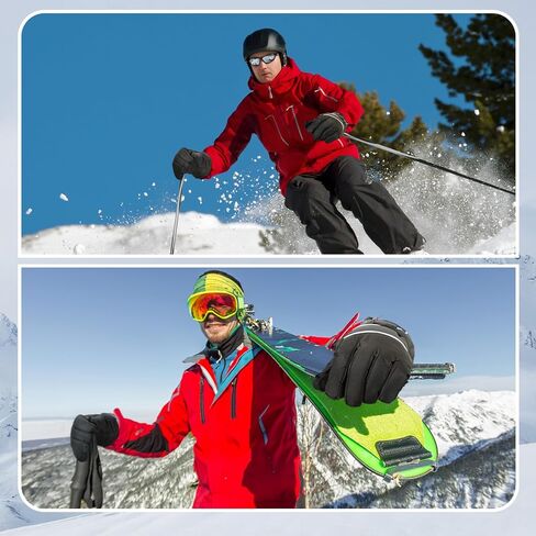 Tarpop 3 Pairs Mens Ski Gloves Winter Warm Gloves Adjustable Non Slip Gloves Snowboard Waterproof Warm Snow Gloves in Saudi Arabia