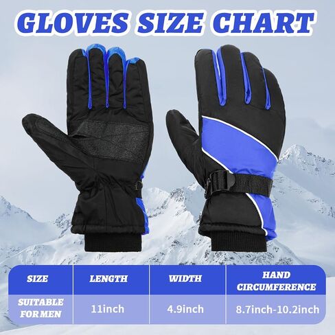 Tarpop 3 Pairs Mens Ski Gloves Winter Warm Gloves Adjustable Non Slip Gloves Snowboard Waterproof Warm Snow Gloves in Saudi Arabia