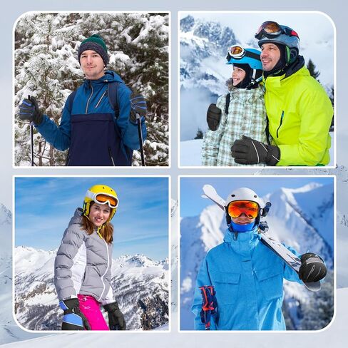 Tarpop 3 Pairs Mens Ski Gloves Winter Warm Gloves Adjustable Non Slip Gloves Snowboard Waterproof Warm Snow Gloves in Saudi Arabia