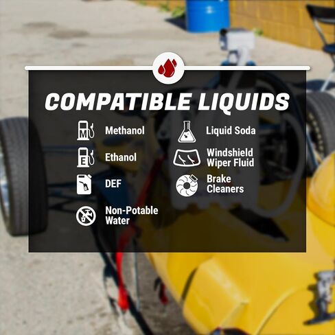 مضخة نقل الوقود الكيميائي التي تعمل بالبطارية TERA PUMP 2.3 GPM مع مستشعر إيقاف تلقائي، مصممة للميثانول والإيثانول وDEF وسائل غسيل النوافذ، تأتي مع مجموعة من 4 محولات لعلب الغاز، وخرطوم ممتد in Saudi Arabia