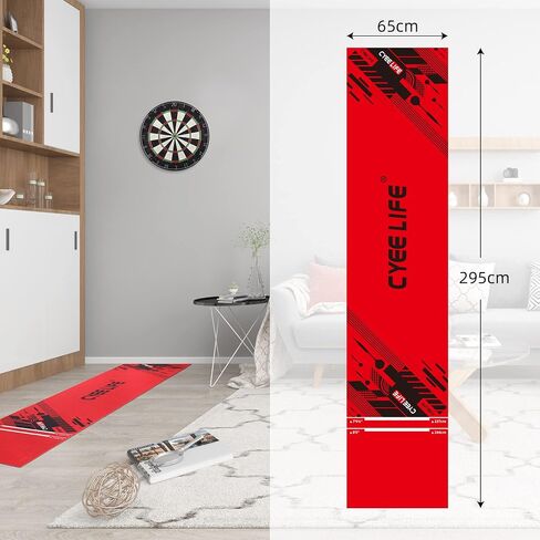 CyeeLife Dart Board Mat with Carrying Bag&Throw line for Steel and Soft Tip Darts Games with Start Lines in Saudi Arabia