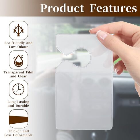 10 Pcs Parking Pass Holder Parking Passes Hanging for Car Clear Parking Permit Holder Vertical Parking Lot Pass Rear View Mirror Hanger Parking Pass Hang Tag Holder for Car Passes Permits in Saudi Arabia