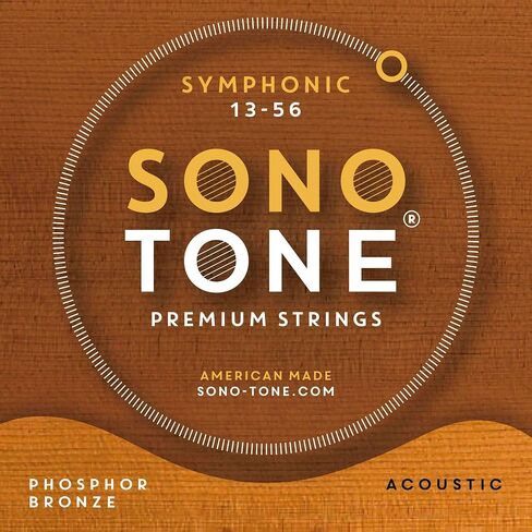 Symphonic, 12-53, Light, Acoustic Guitar Strings, Ultra Phosphor Bronze Wrap, Hand-Wound, Precision Hex Core, Bright, Balanced, Sustain, American Made in Saudi Arabia