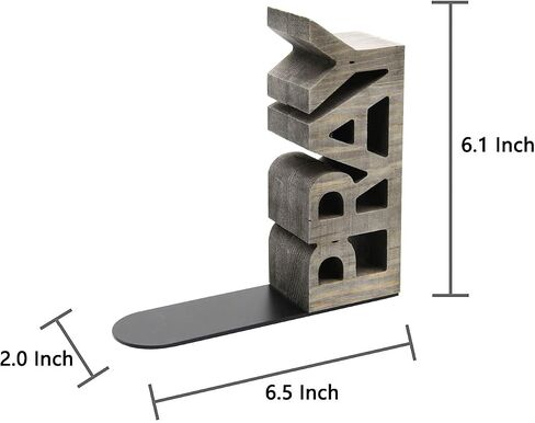 OwlGift Rustic Gray Wood Read & Pray Block Word Bookends, Unique Appearance Design, Home Office Decorative Book Stand, 1 Pair in Saudi Arabia