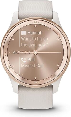Garmin vívomove® Trend, Stylish Hybrid Smartwatch, 40mm, Black | Classic Analog Style and Essential Smart Features, Smartphone Notifications, Hidden Touchscreen Display in Kuwait