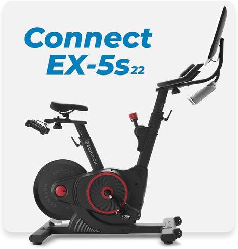 دراجة اللياقة البدنية Echelon EX5-S Smart Connect، عضوية Echelon مجانية لمدة 30 يومًا، سهولة التخزين، مساحات صغيرة، مقعد مبطن، صلب، أفضل المدربين، 32 مستوى مقاومة، بلوتوث، (قسط متجدد) in Kuwait