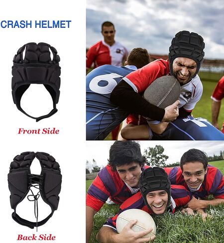 Adjustable Rugby Helmet Headguard Soft Padded Shell Hockey Head Guard Soccer Protective Headgear Scrum Cap 7v7 Flag Football Head Protector Support Soft Foam Autism Goalie Helmet for Adults Youth in Saudi Arabia