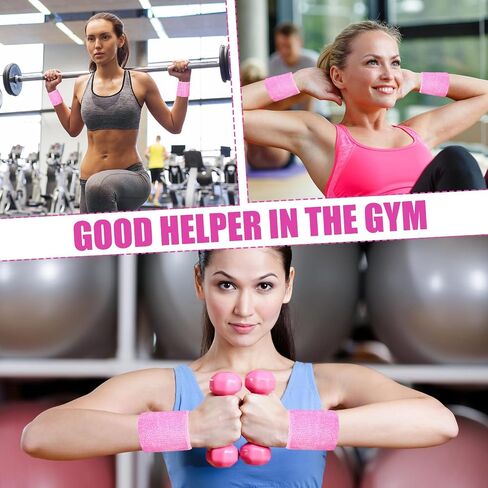 24 Pairs Wrist Sweatbands Sports Wristband Cotton Tennis Wrist Bands Athletic Wristband Anti Sprain Protective Sleeve for Men Women Football Basketball Running Working Out Gym in Saudi Arabia