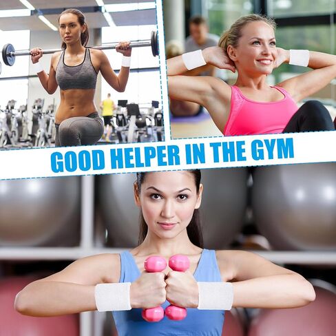 24 Pairs Wrist Sweatbands Sports Wristband Cotton Tennis Wrist Bands Athletic Wristband Anti Sprain Protective Sleeve for Men Women Football Basketball Running Working Out Gym in Saudi Arabia