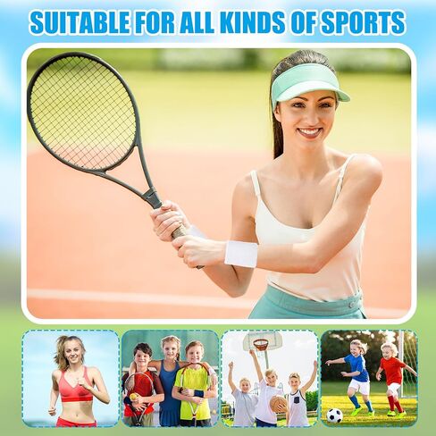 24 Pairs Wrist Sweatbands Sports Wristband Cotton Tennis Wrist Bands Athletic Wristband Anti Sprain Protective Sleeve for Men Women Football Basketball Running Working Out Gym in Saudi Arabia