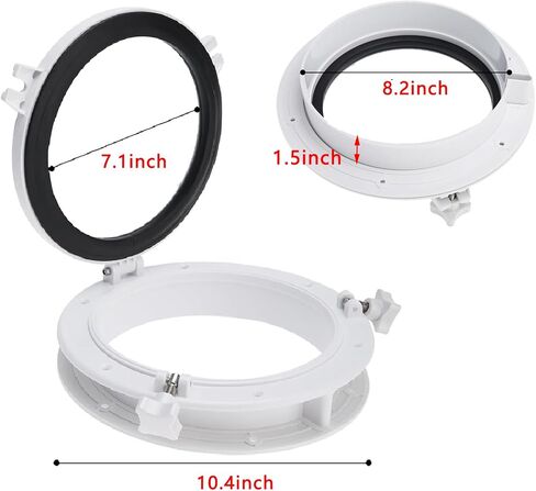 NovelBee قارب يخت فتحة مستديرة Portlight Porthole، 10in Hatch Porthole بديل نافذة منفذ فتحة لمركب بحري يخت RV in Kuwait