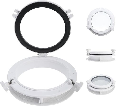 NovelBee قارب يخت فتحة مستديرة Portlight Porthole، 10in Hatch Porthole بديل نافذة منفذ فتحة لمركب بحري يخت RV in Kuwait