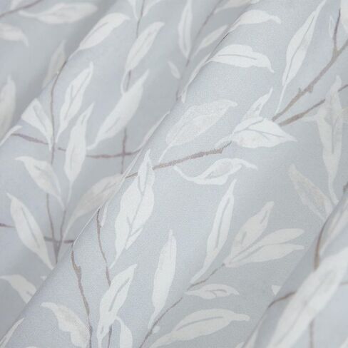 VOGOL 96 Inches Long Sheer Curtains, Green Leaves Printed Rod Pocket Voile Window Curtains, Country Sheer Drapes for Kids Bedroom Office, 2 Panels in Kuwait