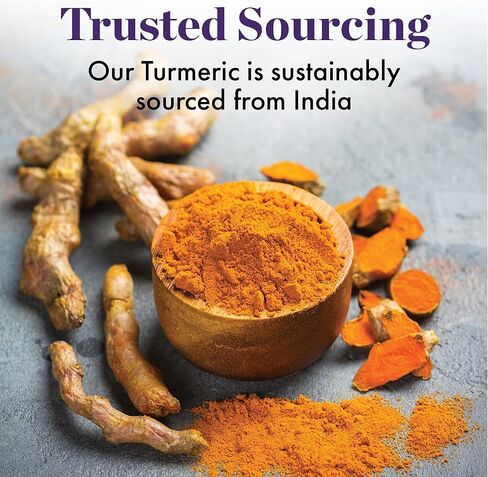 NAOMI الكركم الكركمين عالي الفعالية 1200 مجم، 95% كوركومينويدات ومستخلص الفلفل الأسود بيوبيرين لتعزيز الامتصاص حتى 2000%، مفصل فائق القوة، العضلات، دعم الدماغ، 60 كبسولة، كمية تكفي 30 يومًا in Kuwait