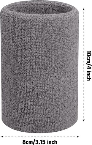 ONUPGO 4 Inch Wrist Sweatband - Sport Wristbands Elastic Athletic Wrist Bands Thick Cotton Armbands for Gymnastics, Basketball, Tennis, Football(1 Pair) in Saudi Arabia
