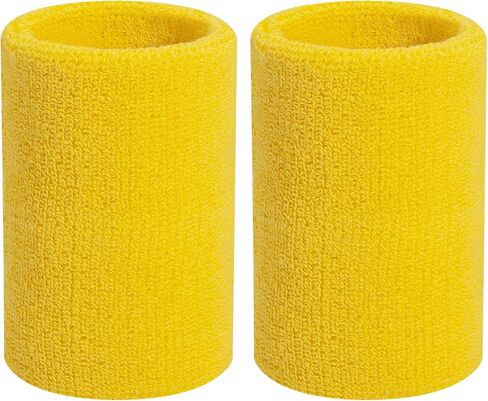 ONUPGO 4 Inch Wrist Sweatband - Sport Wristbands Elastic Athletic Wrist Bands Thick Cotton Armbands for Gymnastics, Basketball, Tennis, Football(1 Pair) in Saudi Arabia