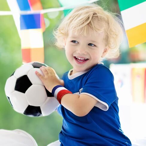18 Piece Kids Sweatbands Sports Wristbands Headbands Set Colorful Terry Cloth Wristband Sweatband Headbands Sweat Absorbing Head Band for Basketball Soccer Running Outdoor Sports Activities in Saudi Arabia