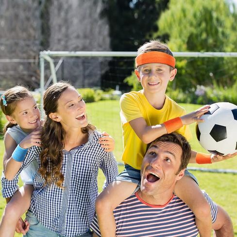 18 Piece Kids Sweatbands Sports Wristbands Headbands Set Colorful Terry Cloth Wristband Sweatband Headbands Sweat Absorbing Head Band for Basketball Soccer Running Outdoor Sports Activities in Saudi Arabia