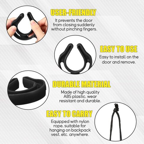 24 Pcs First Responder Door Stop Jam with Ropes Law Enforcement Gear Tactical Door Jammer Wedge for Police Firefighter Emergency Medical Services Home Use Keep Doors from Closing (Black) in Saudi Arabia