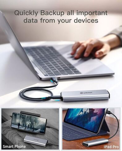 حاوية USBC بسرعة 40 جيجابت في الثانية لـ NVMe M.2 SSD، وواجهة UC4M2 USB من النوع C بسرعة 40 جيجابت في الثانية متوافقة مع Thunderbolt 4/3 USB4.0/3.1/3.0، حاوية محرك أقراص صلبة خارجي من الألومنيوم خالية من الأدوات (دعم 8 تيرابايت) in Kuwait