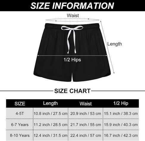 Resinta 3 Pack Kids Quick Dry Yoga Training Shorts with Zipper Pockets Elastic Girls Dry-Fit Running Sports Shorts for Kids in Saudi Arabia