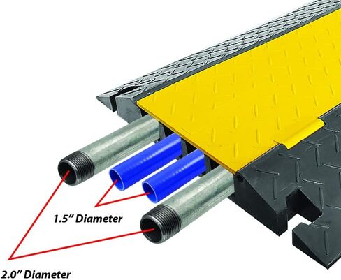 Pyle Hose & Cable Protection Ramp - Extra Heavy Duty Four Channel Extra Large Opening for Water Hose Car Truck Pedestrian Ramp Supports 55000 Lbs, Flip-Open Cover, 31.5" x 23.2" x 3.14" PCBLCO108 in Saudi Arabia