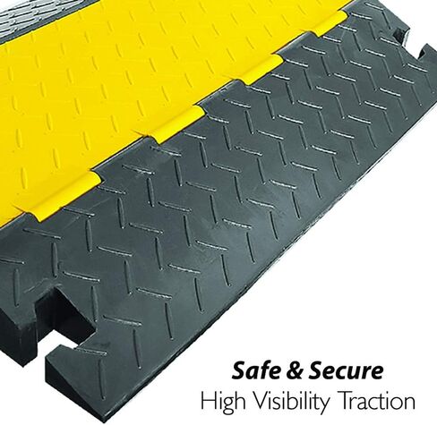 Pyle Hose & Cable Protection Ramp - Extra Heavy Duty Four Channel Extra Large Opening for Water Hose Car Truck Pedestrian Ramp Supports 55000 Lbs, Flip-Open Cover, 31.5" x 23.2" x 3.14" PCBLCO108 in Saudi Arabia