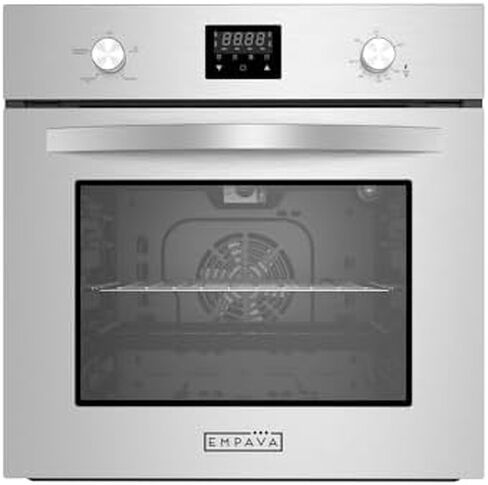 Empava Single Liquid Propane Gas Wall Oven 24 in. 2.3 cu. Ft. Bake Broil Rotisserie Functions with Mechanical Controls and Digital Timer and Convection Fan in Stainless Steel, Silver in Saudi Arabia
