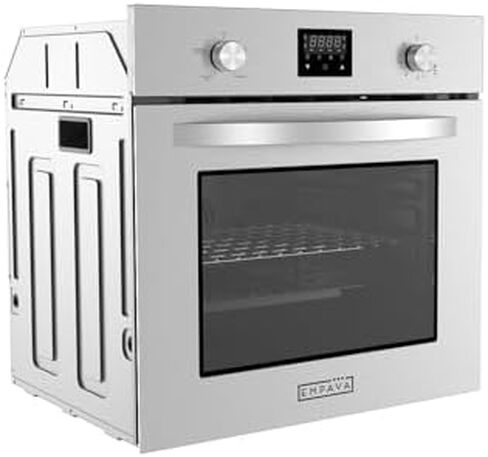Empava Single Liquid Propane Gas Wall Oven 24 in. 2.3 cu. Ft. Bake Broil Rotisserie Functions with Mechanical Controls and Digital Timer and Convection Fan in Stainless Steel, Silver in Saudi Arabia