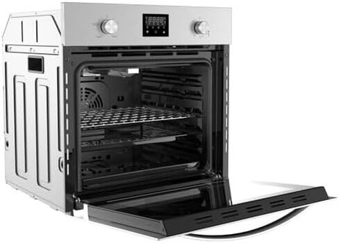 Empava Single Liquid Propane Gas Wall Oven 24 in. 2.3 cu. Ft. Bake Broil Rotisserie Functions with Mechanical Controls and Digital Timer and Convection Fan in Stainless Steel, Silver in Saudi Arabia