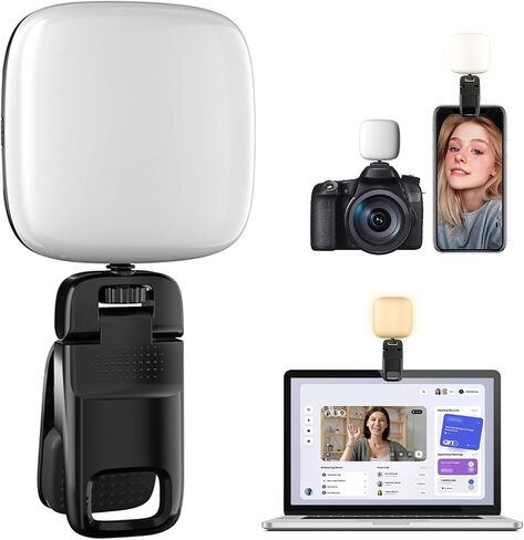 Portable Selfie Light, Rechargeable Small Phone Light with Front & Back Clip, 2500-6500K LED Phone Light Clip Perfect for Phone, iPhone, IPad, Makeup, Laptop, Camera, Live Stream, Vlog in Saudi Arabia