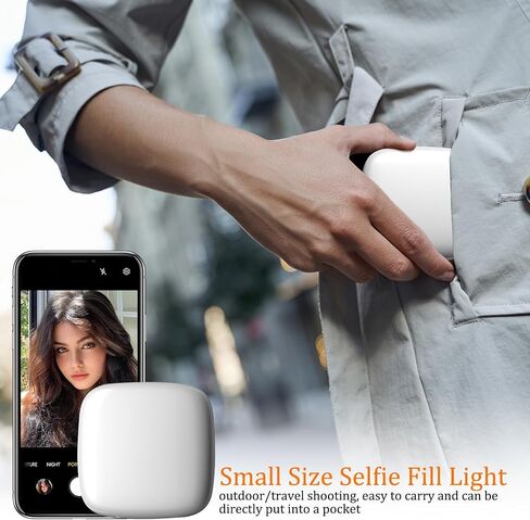 Portable Selfie Light, Rechargeable Small Phone Light with Front & Back Clip, 2500-6500K LED Phone Light Clip Perfect for Phone, iPhone, IPad, Makeup, Laptop, Camera, Live Stream, Vlog in Saudi Arabia