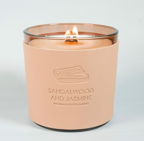 Kamaby Candles (Jasmine Bright Daisy) | Home Scented Candles | 90 Hours of Burn Time| Candles Sandalwood Jasmine Candle | Wood Wick Candles That Crackle | in Saudi Arabia