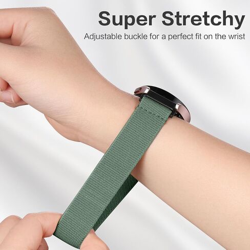 DaQin 4 قطع من أحزمة حلقة منفردة من النايلون قابلة للتمدد متوافقة مع Samsung Galaxy Watch 6 5 4 Band، Galaxy Watch 5 Pro/Watch 6 4 Classic Band/Active 2، سوار رياضي ناعم قابل للتعديل 20 مم لأساور ساعة Samsung in Saudi Arabia