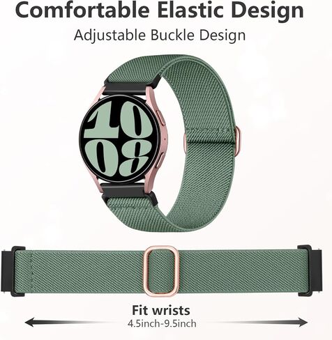 DaQin 4 قطع من أحزمة حلقة منفردة من النايلون قابلة للتمدد متوافقة مع Samsung Galaxy Watch 6 5 4 Band، Galaxy Watch 5 Pro/Watch 6 4 Classic Band/Active 2، سوار رياضي ناعم قابل للتعديل 20 مم لأساور ساعة Samsung in Saudi Arabia