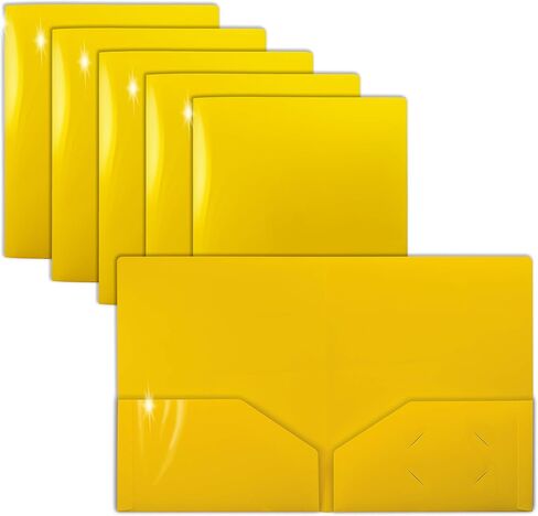 مجلدات حافظة من البلاستيك الأصفر ثقيل الوزن للغاية مكونة من 2 جيب، 12 حزمة، مجلدات بحجم الحروف الممتازة، لمسة نهائية عاكسة شديدة اللمعان، من جولد سيل، 12 حزمة مجلدات بولي، أصفر in Kuwait