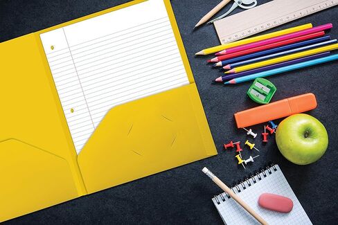 مجلدات حافظة من البلاستيك الأصفر ثقيل الوزن للغاية مكونة من 2 جيب، 12 حزمة، مجلدات بحجم الحروف الممتازة، لمسة نهائية عاكسة شديدة اللمعان، من جولد سيل، 12 حزمة مجلدات بولي، أصفر in Kuwait