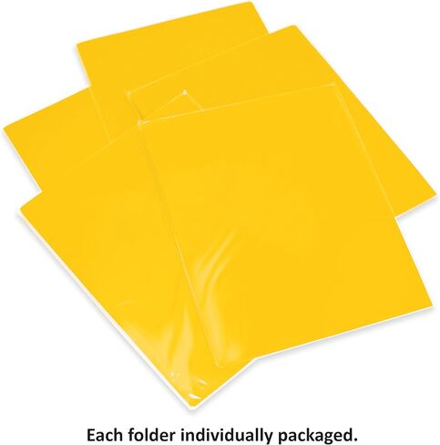 مجلدات حافظة من البلاستيك الأصفر ثقيل الوزن للغاية مكونة من 2 جيب، 12 حزمة، مجلدات بحجم الحروف الممتازة، لمسة نهائية عاكسة شديدة اللمعان، من جولد سيل، 12 حزمة مجلدات بولي، أصفر in Kuwait
