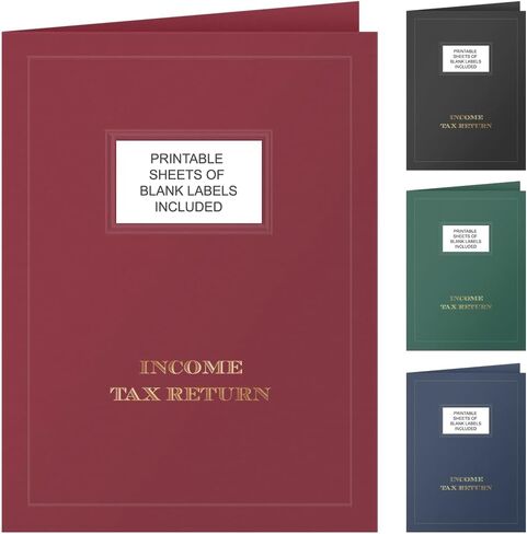 50 Count, Black, Income Tax Return Pocket Folders, Gold Foil with Customizable Labels, for Tax Professionals (9 x 12) in Saudi Arabia