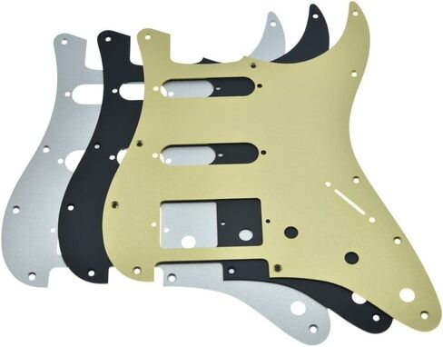 Dopro 11 فتحة من الألومنيوم غير اللامع Strat HSS Style Pickguard معدن مؤكسد ST Pick Guard لوحة خدش للولايات المتحدة الأمريكية/المكسيك ST/Strat Matte Silver in Saudi Arabia