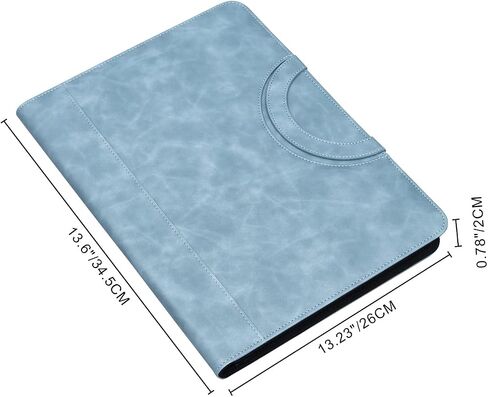 Leather-Portfolio-Folder with Zipper for Women/Men, Business Padfolio with Hidden Handle, 13.5x10.1In Conference Organizer Notepad Folder, Tablet Sleeve, Presentation Slot, Calculator (Browm) in Saudi Arabia