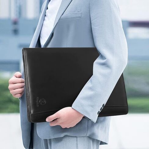 حافظة مجلدات من الجلد الطبيعي من Ringsun، حافظة أعمال جلدية مقاس A4/Pad، منظم مجلدات المحفظة الجلدية، بني in Kuwait