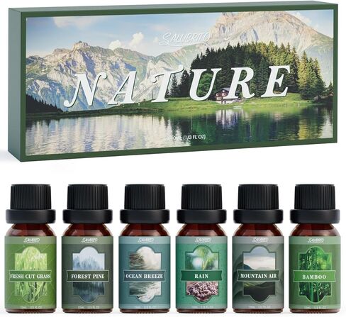 SALUBRITO Essential Oils Set, Nature Fragrance Oils Set - Forest Pine, Ocean Breeze, Rain, Fresh Cut Grass, Mountain Air, Bamboo, Premium Scented Oil for Diffuser, Candle, Soap Making in Saudi Arabia