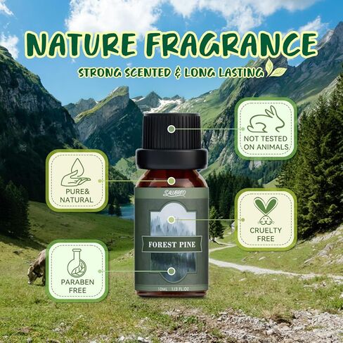 SALUBRITO Essential Oils Set, Nature Fragrance Oils Set - Forest Pine, Ocean Breeze, Rain, Fresh Cut Grass, Mountain Air, Bamboo, Premium Scented Oil for Diffuser, Candle, Soap Making in Saudi Arabia