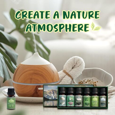 SALUBRITO Essential Oils Set, Nature Fragrance Oils Set - Forest Pine, Ocean Breeze, Rain, Fresh Cut Grass, Mountain Air, Bamboo, Premium Scented Oil for Diffuser, Candle, Soap Making in Saudi Arabia