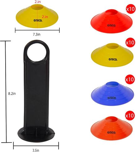 Disc Cones Agility Soccer Cones with Carry Bag and Holder for Training, Football, Kids, Sports, Field Cone Markers in Saudi Arabia