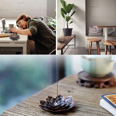 3 قطعة حامل البخور النحاسي، حامل عصي البخور اللوتس، مبخرة مخروطية لديكور المنزل، اليوغا، المنتجع الصحي in Kuwait