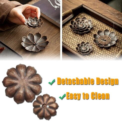 3 قطعة حامل البخور النحاسي، حامل عصي البخور اللوتس، مبخرة مخروطية لديكور المنزل، اليوغا، المنتجع الصحي in Kuwait