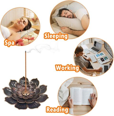 3 قطعة حامل البخور النحاسي، حامل عصي البخور اللوتس، مبخرة مخروطية لديكور المنزل، اليوغا، المنتجع الصحي in Kuwait