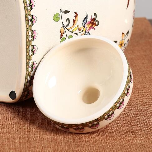 Floral Pattern Ceramic Ginger Jar with Lid Vintage Flower Design Sophisticated Vessel Canister for Kitchen Counter Countertop Home Dining Living Room Decor Indoor Showcase Decoration in Kuwait